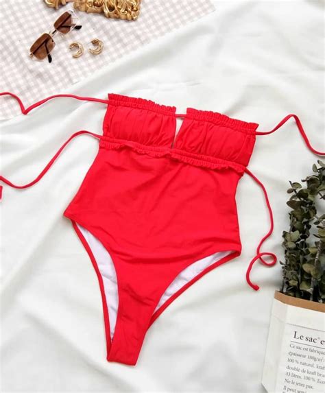 One Piece Red Swimsuit Womens Fashion Dresses And Sets Sets Or