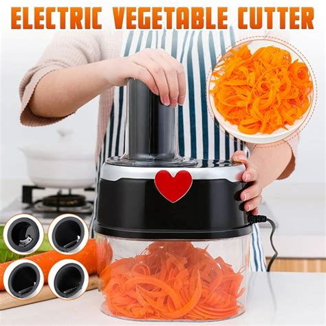 2l Electric Vegetable Fruit Cutter Cheese Chopper Grater Cucumber Potato Slicer Shredding