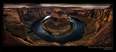 Panorama Of The Horseshoe Bend Of The Colorado River Arizona Stock