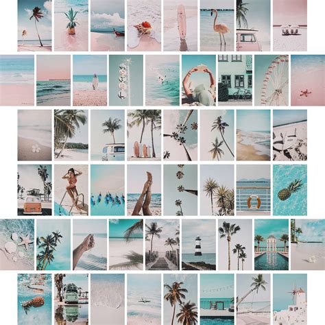 Buy Airdea Blue Wall Collage Kit Pink Aesthetic Pictures Summer Beach