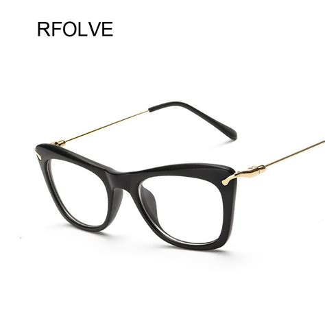 rfolve fashion women cat eye glasses frame brand designer frame printing frame women eyeglasses