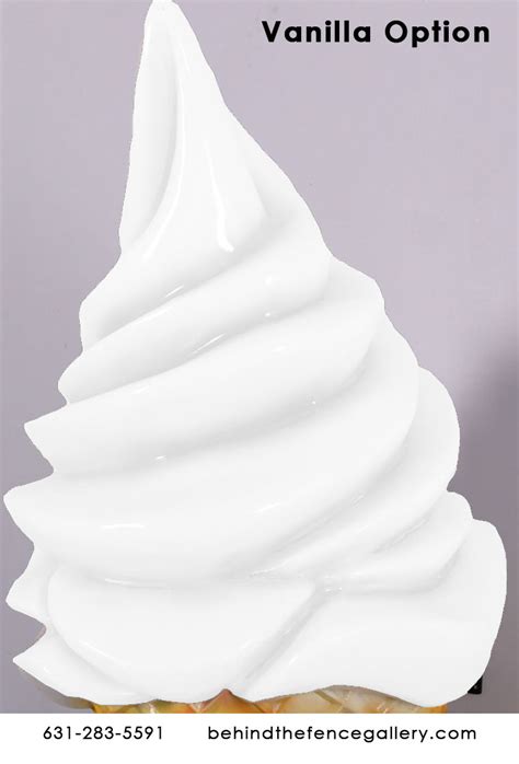 Soft Serve Vanilla Ice Cream Twist Cone On Base Statue Soft Serve Vanilla Ice Cream Twist Cone