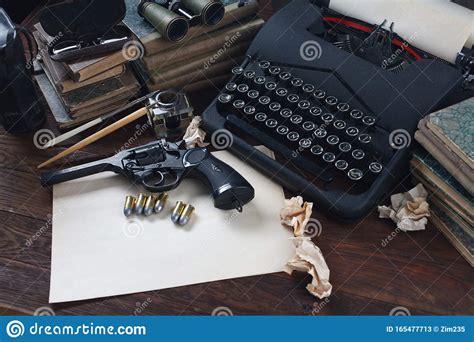 Writing A Crime Fiction Book Old Retro Vintage