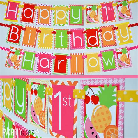 Tutti Frutti Birthday Party Banner Fully Assembled Decorations