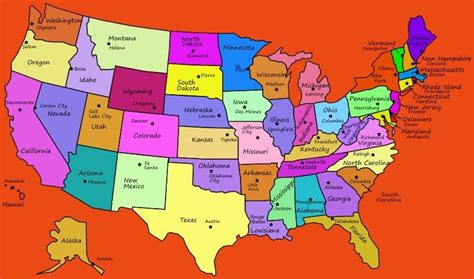 State Map With Capitals Us Map States And Capitals Picture Clipart