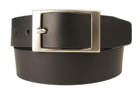 Mens Quality Leather Belt Made In Uk Black 35mm Wide Front Rolled