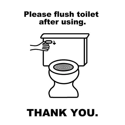 Please Flush Toilet Sign Black And White Mayda Mart Flush Toilet