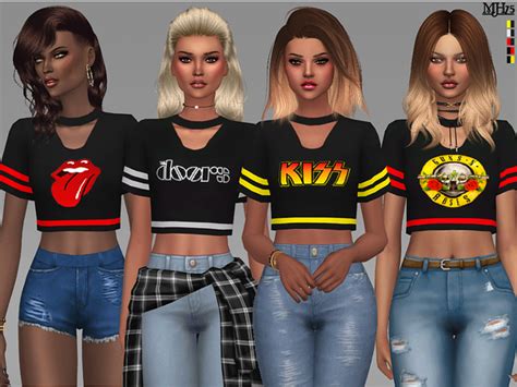 Boohoo Band Tees By Margeh 75 At Tsr Sims 4 Updates