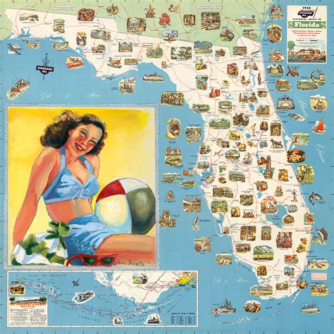 Vintage Florida Road Map Myra Roberts