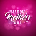 Happy Mothers Day Greeting card with hearth on pink background. Vector ...
