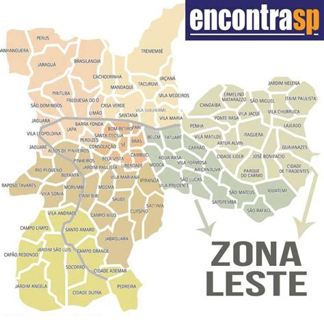 Zona Leste De Sp Map Sao Paulo Poster