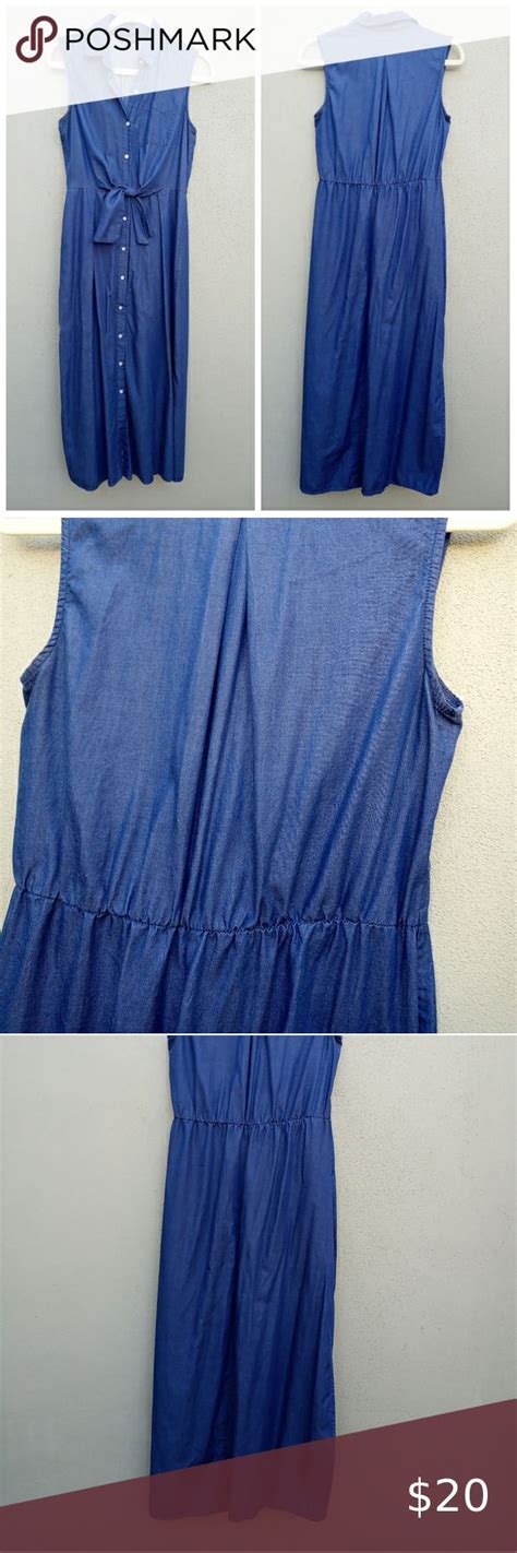 Sharagano Womens Blue Denim Dress Size 6 In 2020 Denim Dress Blue