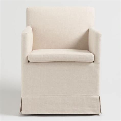 Gordon natural linen arm chair. Linen Elena Upholstered Rolling Armchair | Armchair, Linen ...