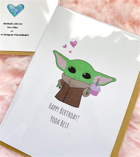 Melinamaris Baby Yoda Birthday Card