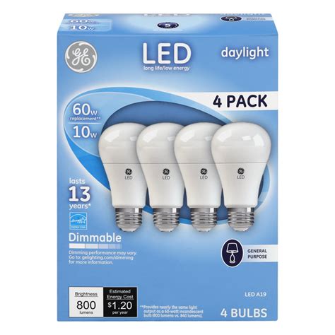 Save On Ge Led Daylight General Purpose Light Bulbs Dimmable 60w