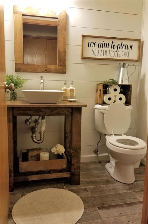 A clever trick to making a small bathroom look bigger is to use the same tiles on the walls and the floor. 23 Vanities Bathroom Ideas to Get Your Best | Rustic ...