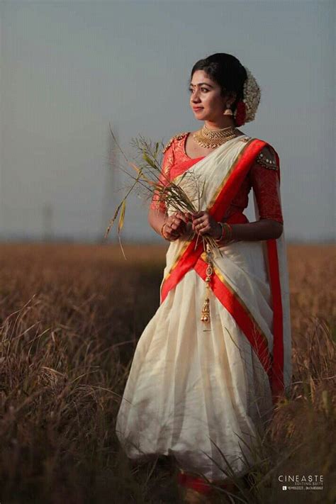 Traditional Kerala Costume Saree Photoshoot Half Saree Designs Set