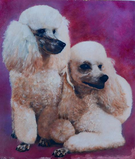 Vintage Art Ooak Painting Vintage Oil Painting Of A Poodle Dog Painting