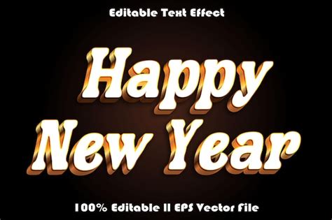 Premium Vector Happy New Year Editable Text Effect
