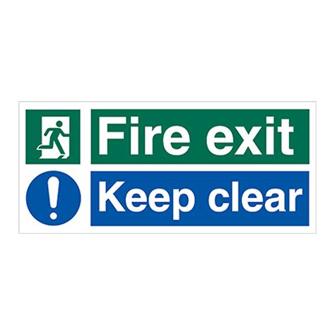 Fire Exit Keep Clear Safety Sign 450x200mm
