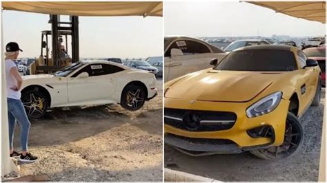 Viral Video Shows Dubai Scrapyard Filled With Supercars Like Rolls Royces