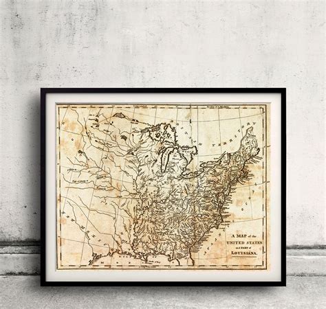 United States 1805 Sku 0100 Etsy United States Map Vintage Maps