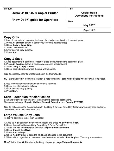 Xerox 4110 Copier Basic Operations Instructions Pdf Download Manualslib