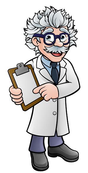 Scientist Cartoon Character Holding A Clipboard Stock Illustration