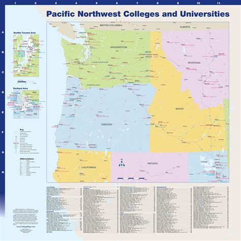 Pacific Northwest Colleges And Universities Hedberg Maps