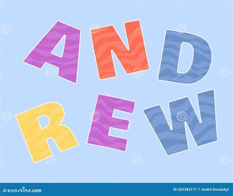 Cartoon Text Andrew Name Vector Illustration Stock Illustration