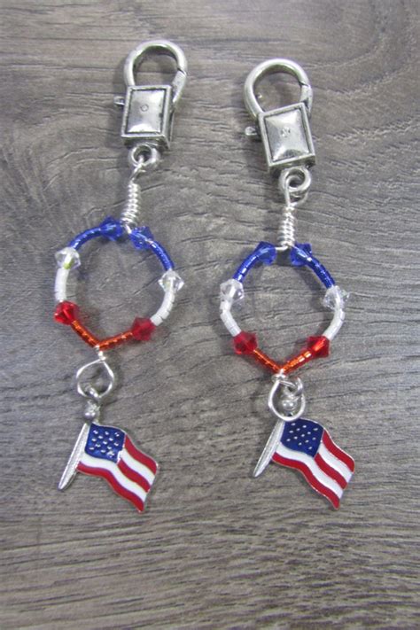 Items Similar To Usa Flag Charm Shoelace Ring On Etsy