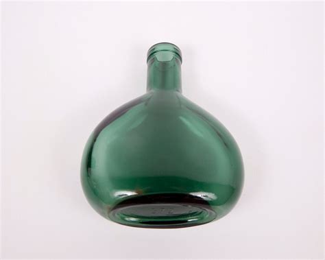 Vintage Emerald Green Glass Bottle Vase Wine Bottle Etsy