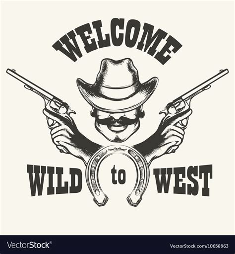 Welcome To Wild West Emblem Royalty Free Vector Image
