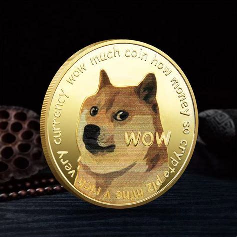 New！gold Plated Dogecoin Wow Doge Coin Dog Commemorative Hobby Art