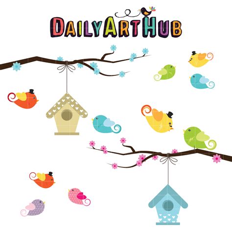 Cute Birds Clip Art Set Daily Art Hub