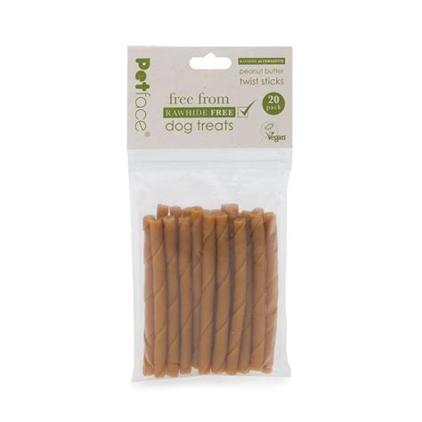 Rawhide Free Twist Sticks With Peanut Butter Vegan Dog Chew Petface