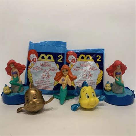 Mcdonalds Happy Meal Toys The Little Mermaid 1996 Lot Vintage Flounder Ariel 1500 Picclick