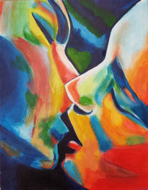My Acrylic Painting First Kiss Art Painting Oil Watercolor