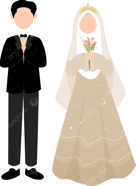 Muslim Wedding Couple Vector Married Wedding Couple Png And Vector