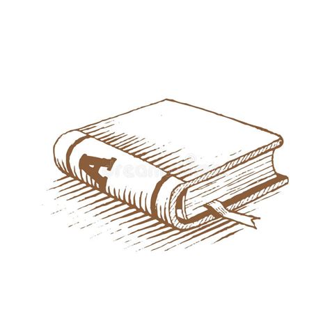 Ink Drawing Of A Brown Book Vector Illustration Stock Vector