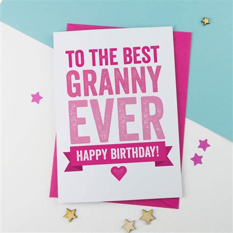 Birthday Card For Gran Nanny Or Nanna By A Is For Alphabet
