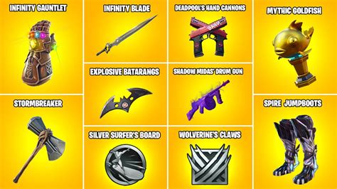 Evolution Of All Fortnite Mythic Weapons And Items Season 1 Season 16