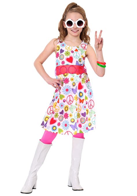 Peace And Love Hippie Costume For Girls