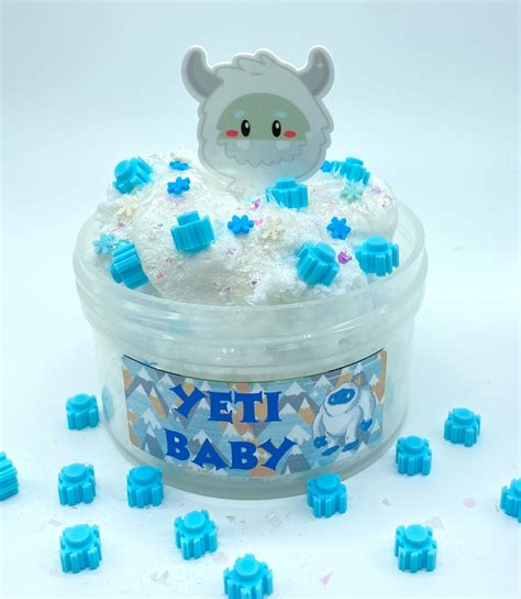 Snow Fizz Slime Scented Slime Yeti Baby Slime Shops Etsy