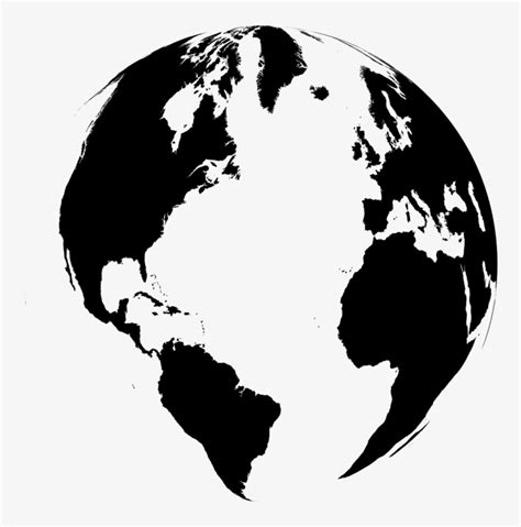 Globe World Map Earth Earth Globe Black And White Png Image