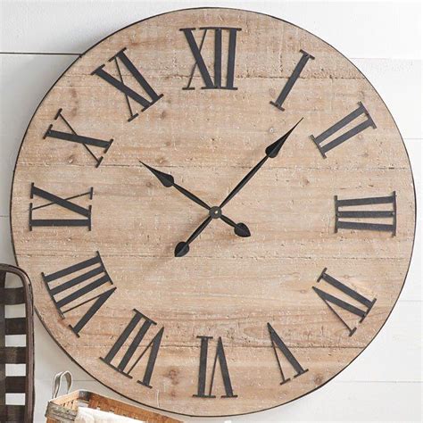 Clocks Decor Objects Farmhouse Fir Wood Wall Clock Wallclock Clock