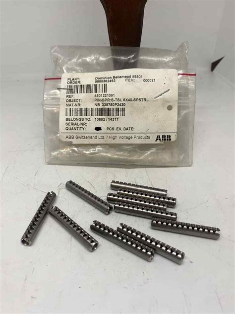 Abb 6mmx40mm Spstrl Stainless Steel Slotted Toothed Spring Pin 10pack
