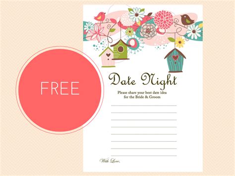 Printable Date Night Cards Printable Word Searches