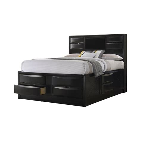 Briana Platform Storage Bed Black Queen 202701q By Coaster Furniture