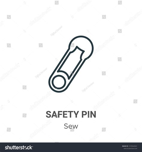 Safety Pin Outline Vector Icon Thin Stock Vector Royalty Free 1570344541